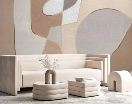 brown geometric abstract honpo best mural